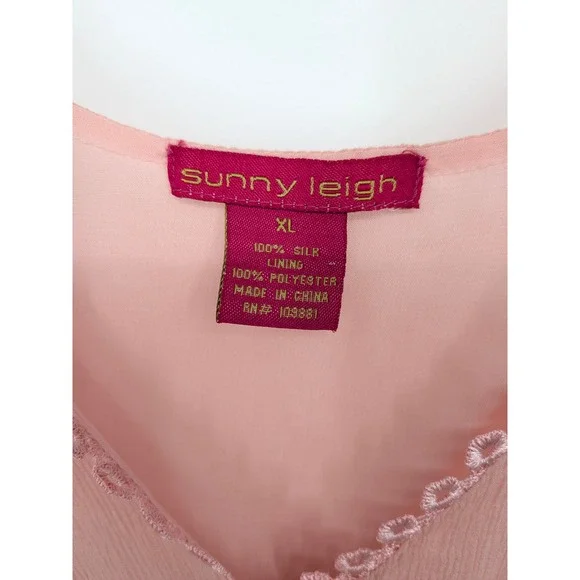 Y2K Silk Tank Top Lace Trim Womens XL Pink Soft Pastel Fairycore Ballet Coquette - Picture 4 of 8